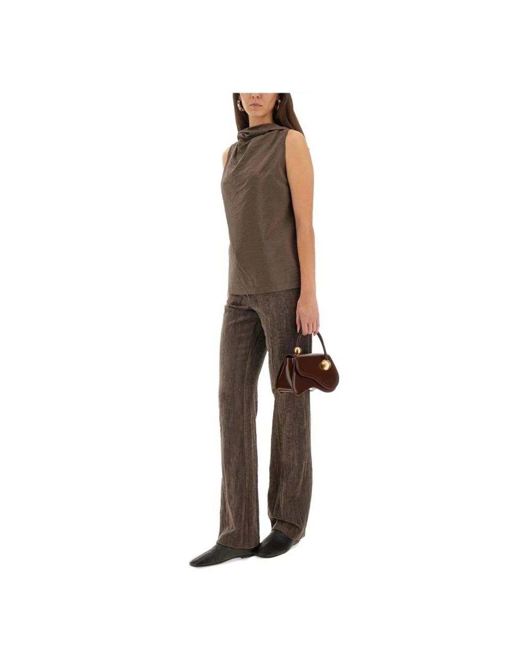 Alysi Brown Straight Trousers