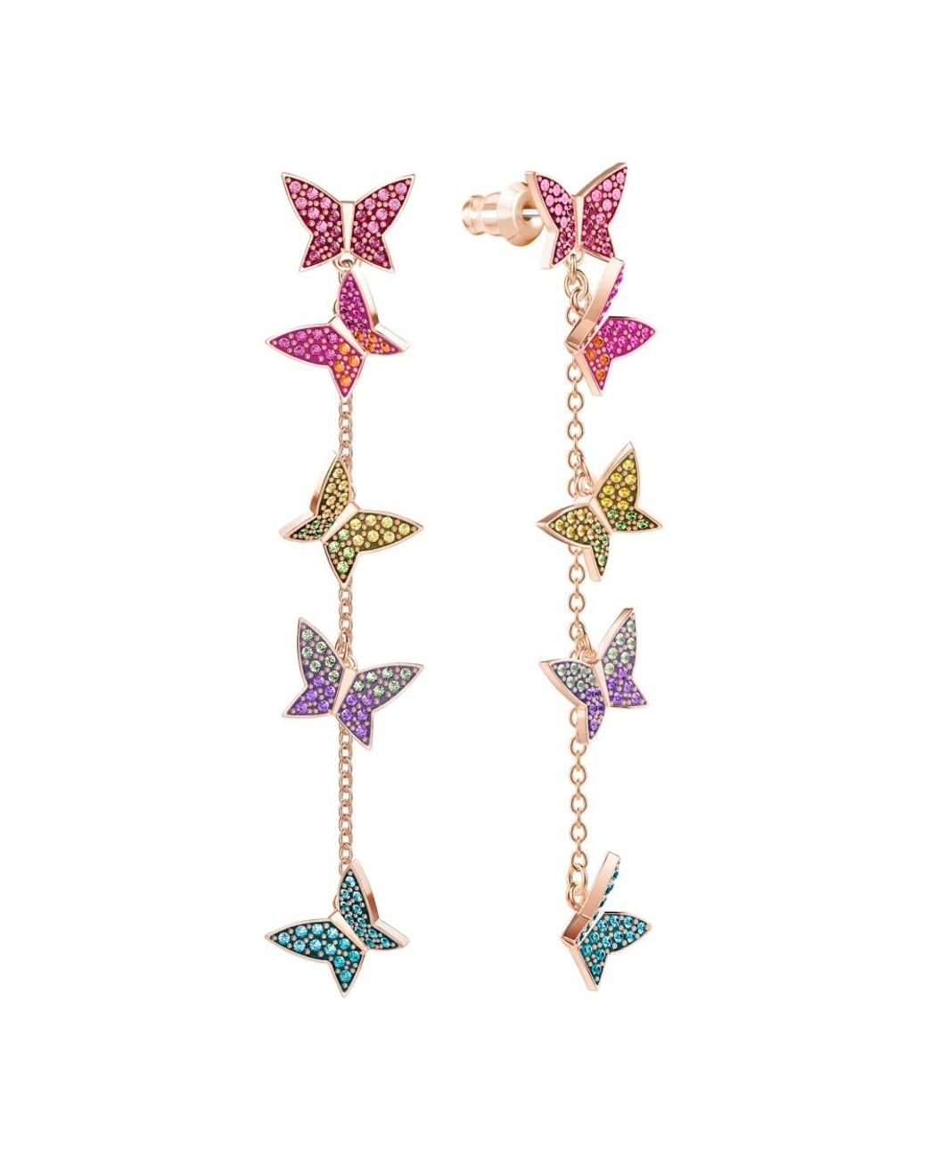 Earrings Swarovski de color Pink