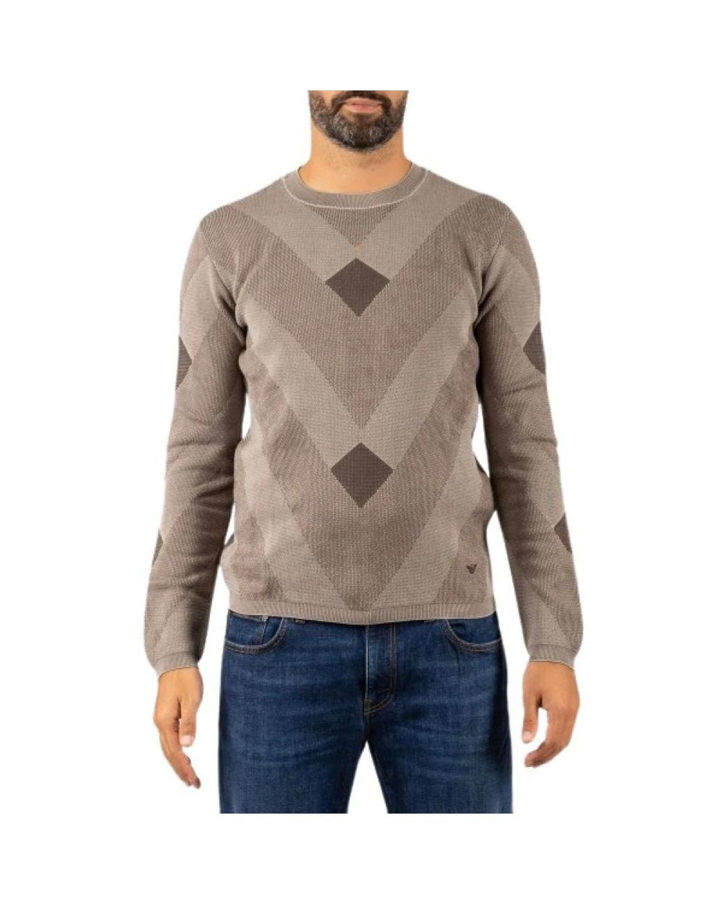 Emporio Armani Red Round-Neck Knitwear for men