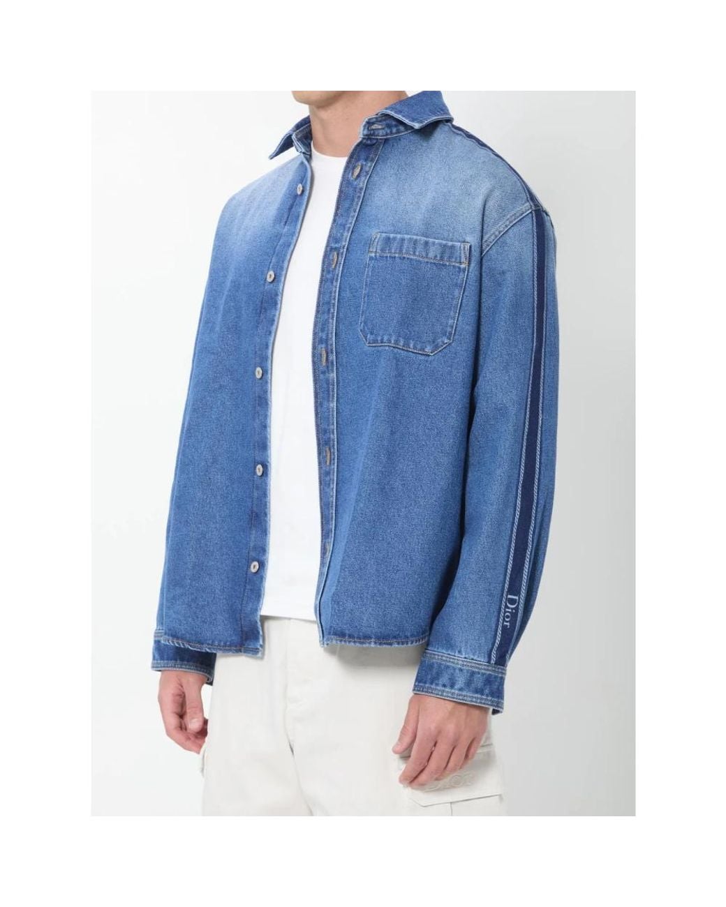 Dior Blue Denim Shirts for men