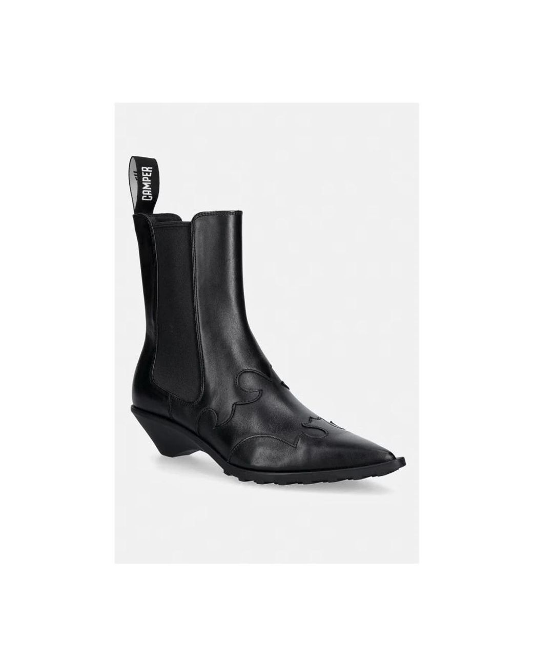 Camper Black Cowboy & Biker Boots