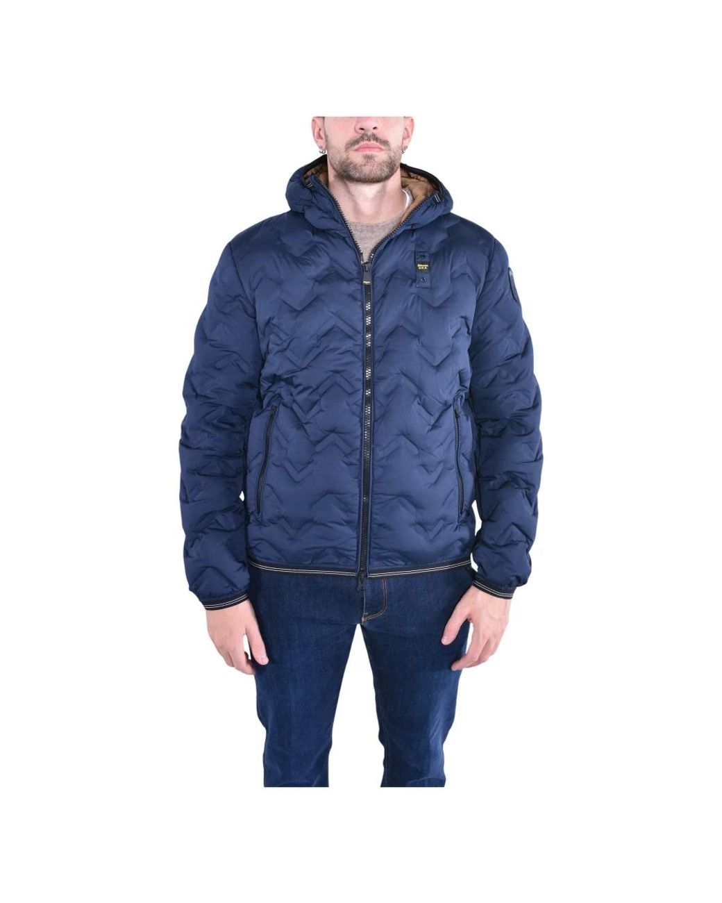 Blauer Hooded Puffer Jacket in het Blue voor heren