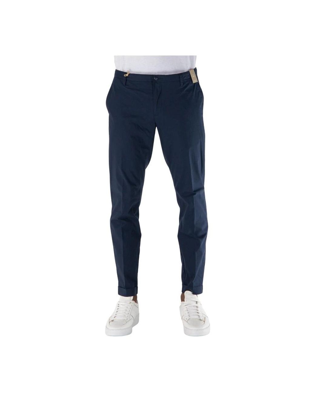 AT.P.CO Blue Slim-Fit Trousers for men