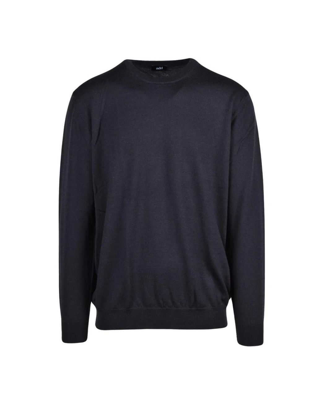 Add Blue Round-Neck Knitwear for men
