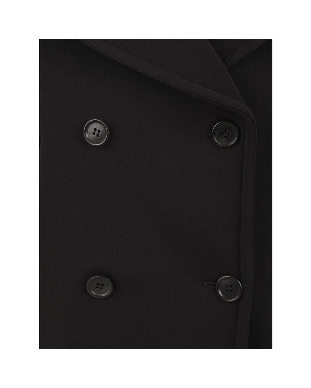 Douuod Woman Black Double-Breasted Coats