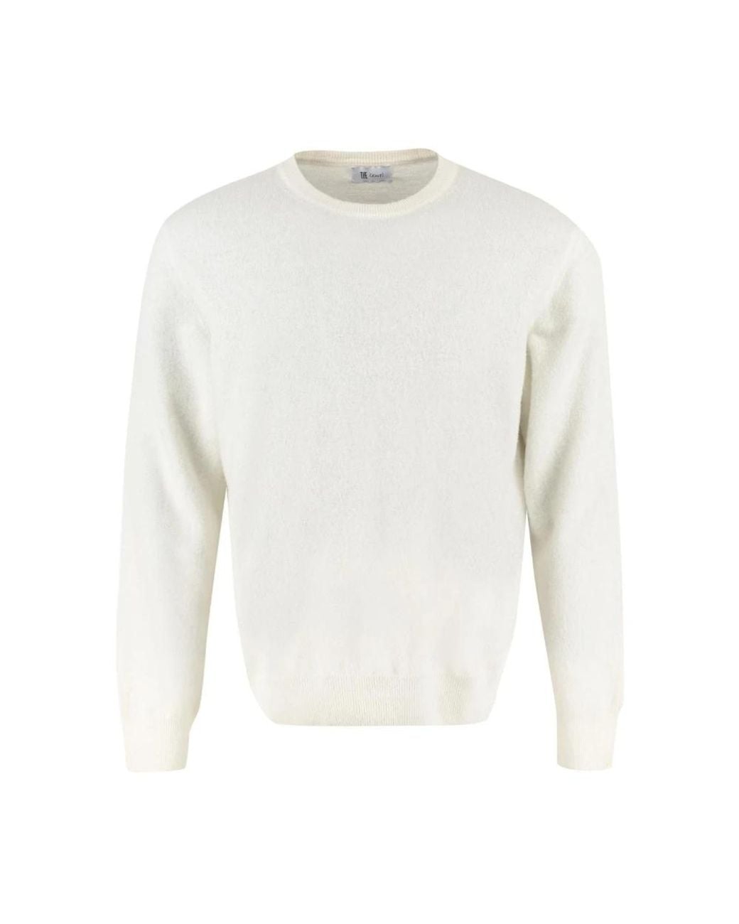 THE (Alphabet) White Round-Neck Knitwear for men