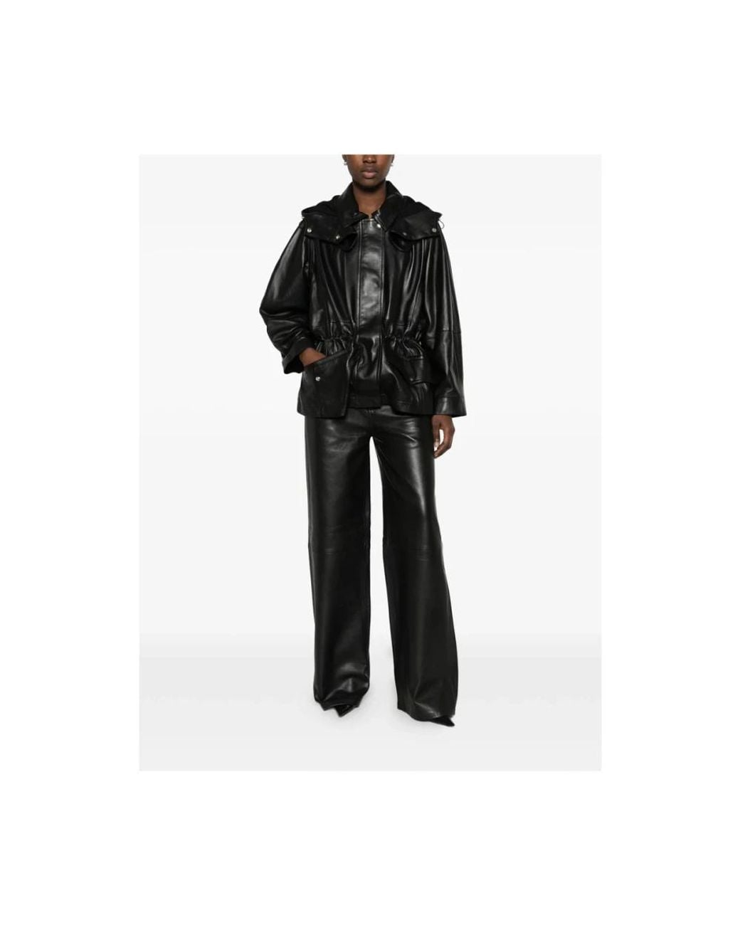 Lois Gray Leather Trousers