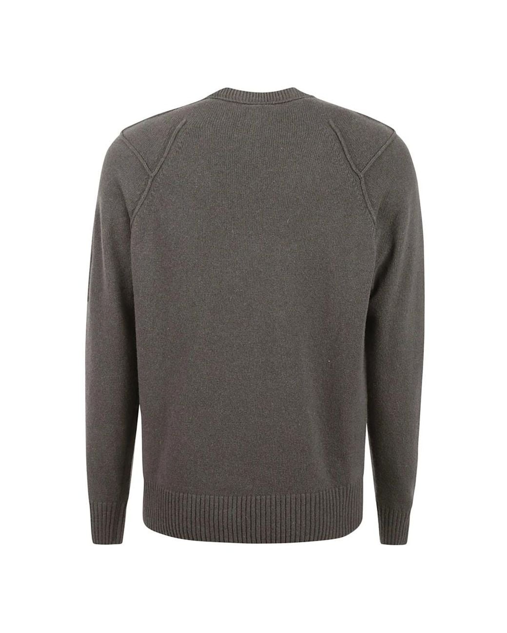 C P Company Gray Round-Neck Knitwear for men