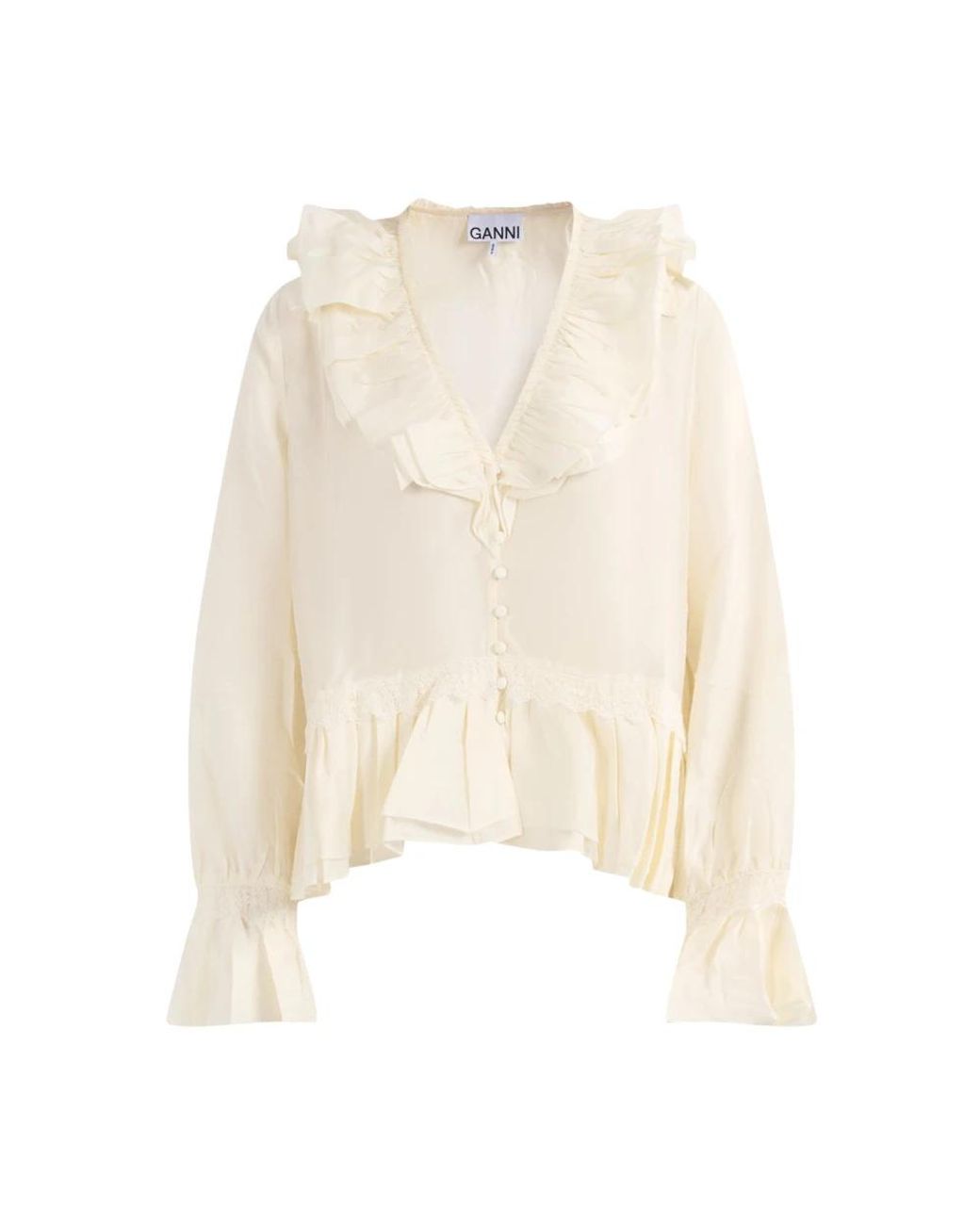 Ganni Natural Blouses