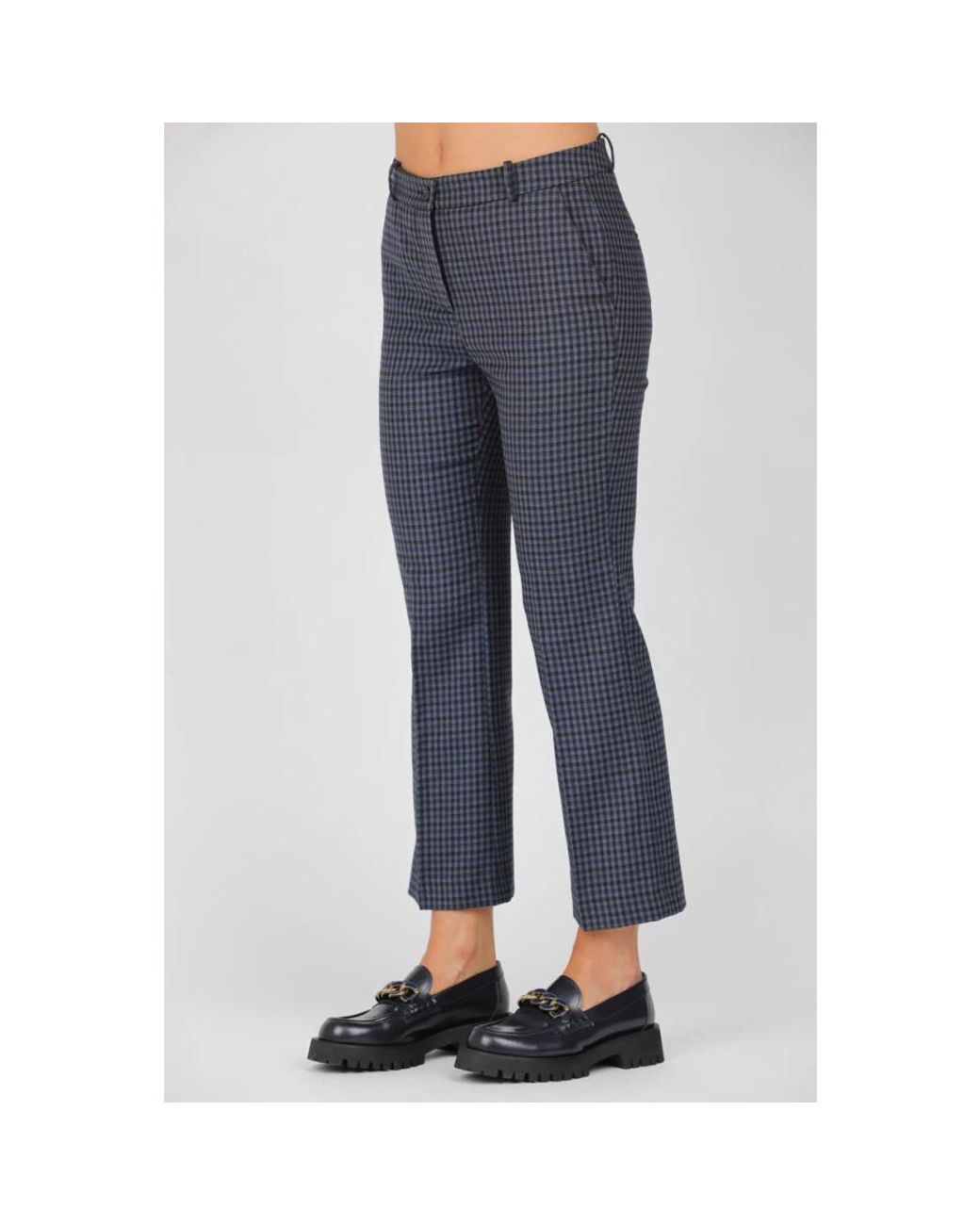 ROSSO35 Blue Cropped Trousers