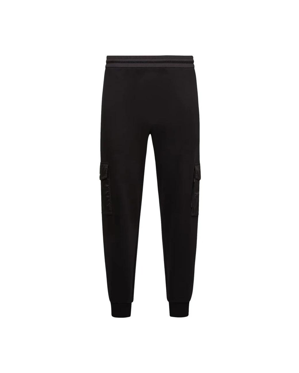 Moncler Broeken ,Zwart ,Katoen Zwarte Elastische Broek Met Zakken in het Black voor heren