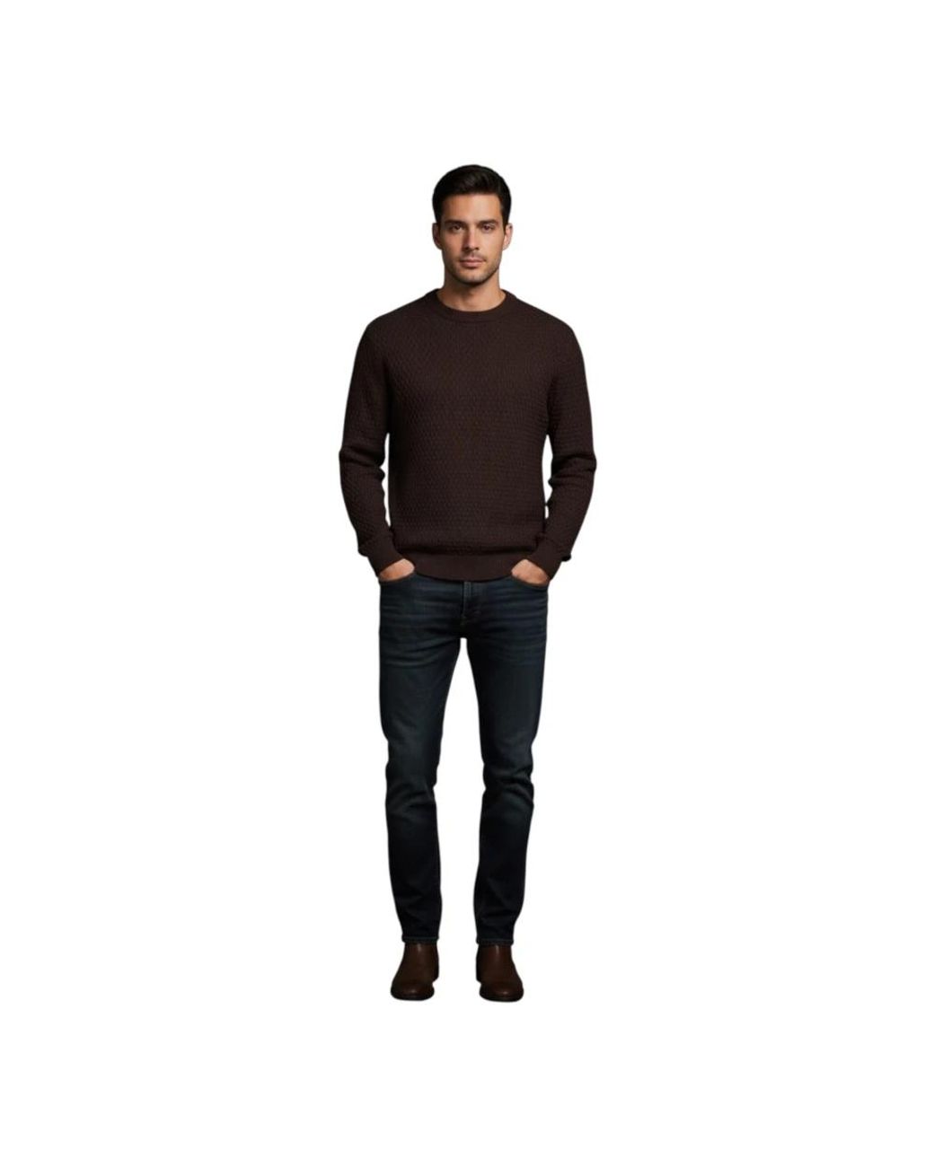 HUGO Black Round-Neck Knitwear for men