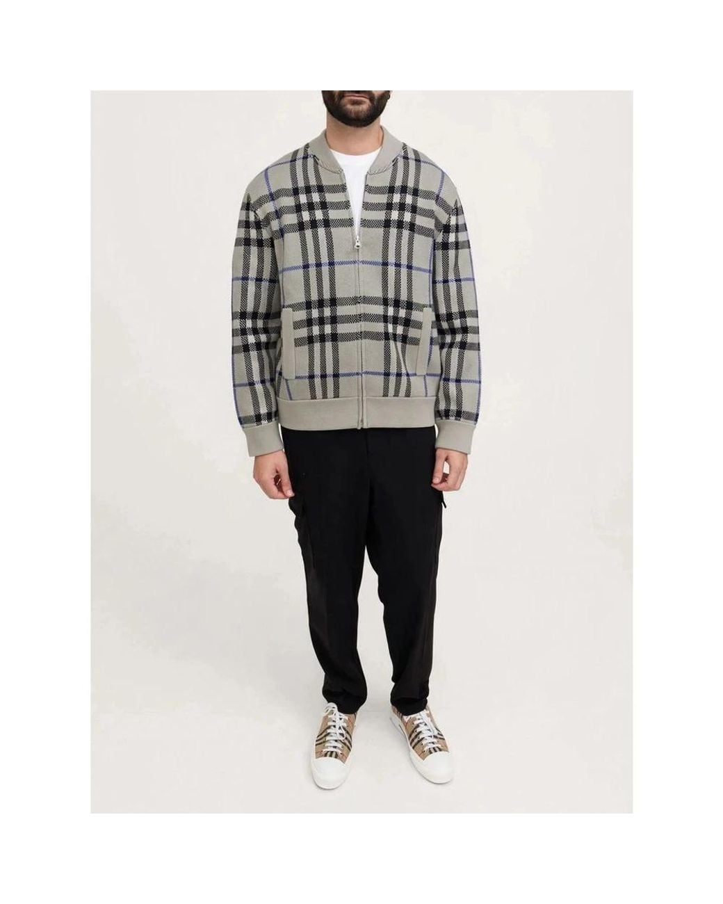 Burberry Gray Bomber Jackets for men
