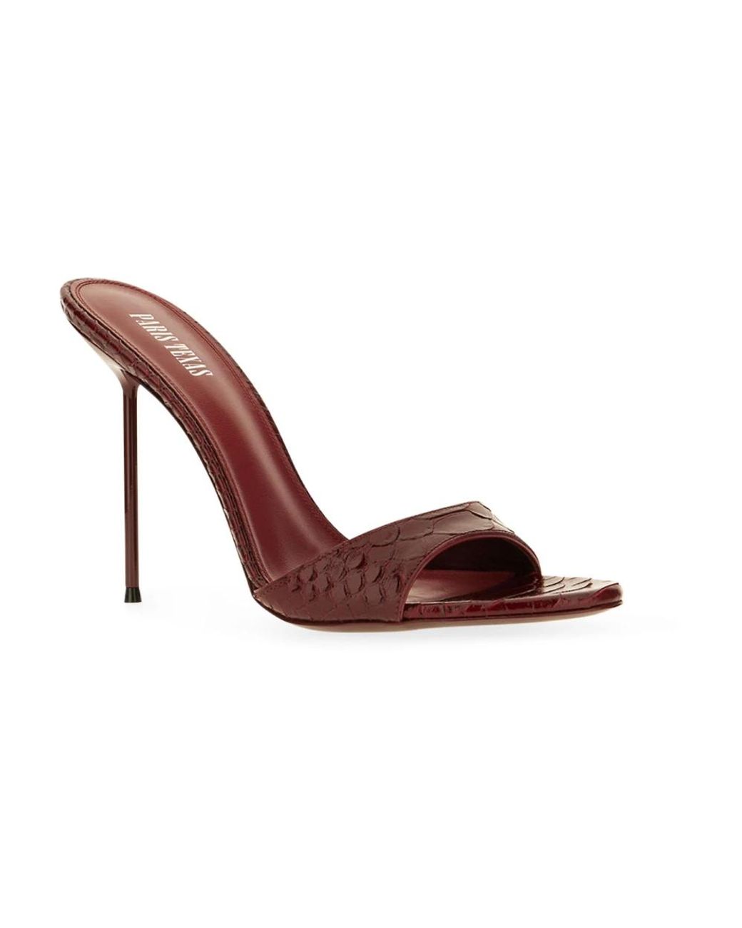 Paris Texas Brown Heeled Mules