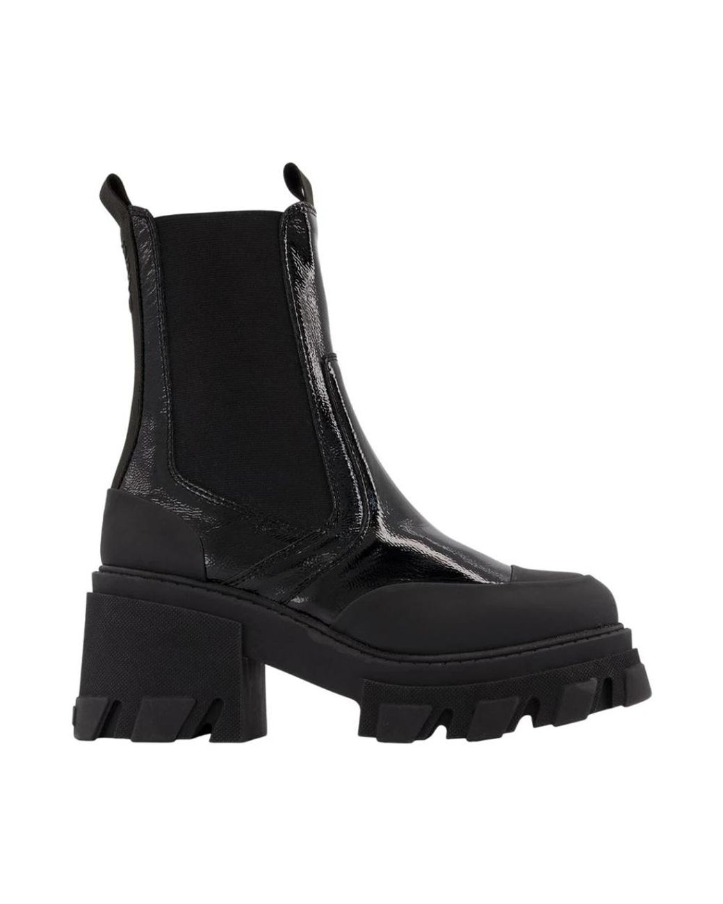Ganni Black Cleated Mid Chelsea Boot