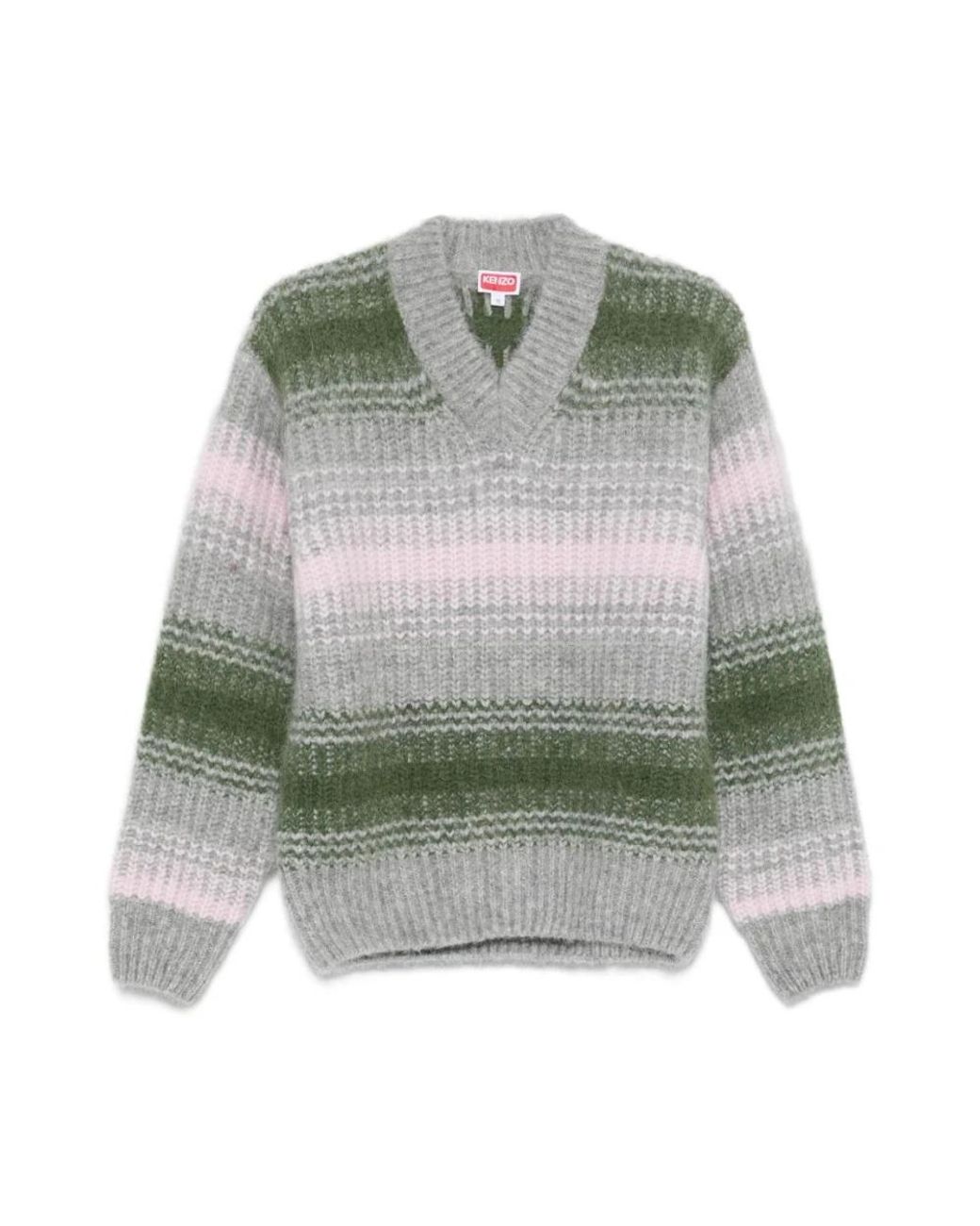 KENZO Green V-Neck Knitwear for men
