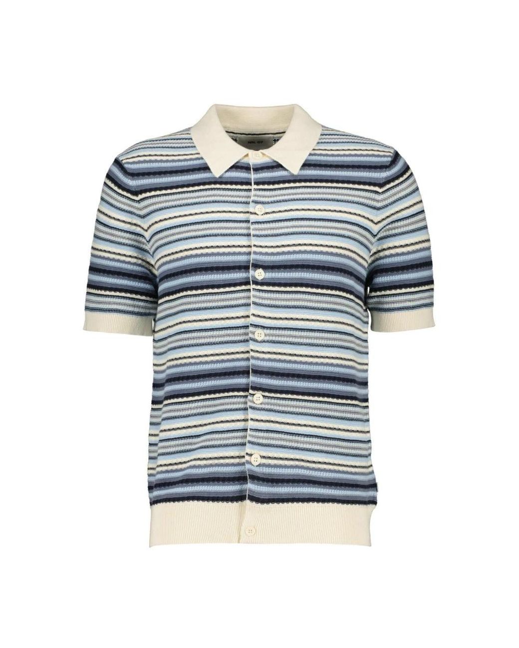 NN07 Nolan Polo Cardigan in het Blue voor heren