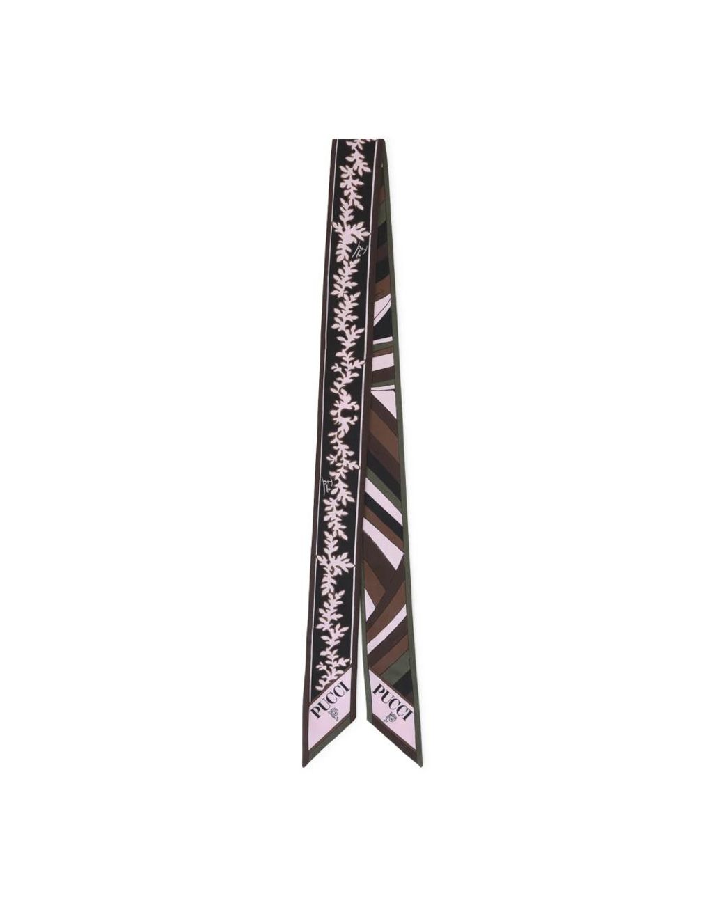 Emilio Pucci Black Khaki Silk Beandeau