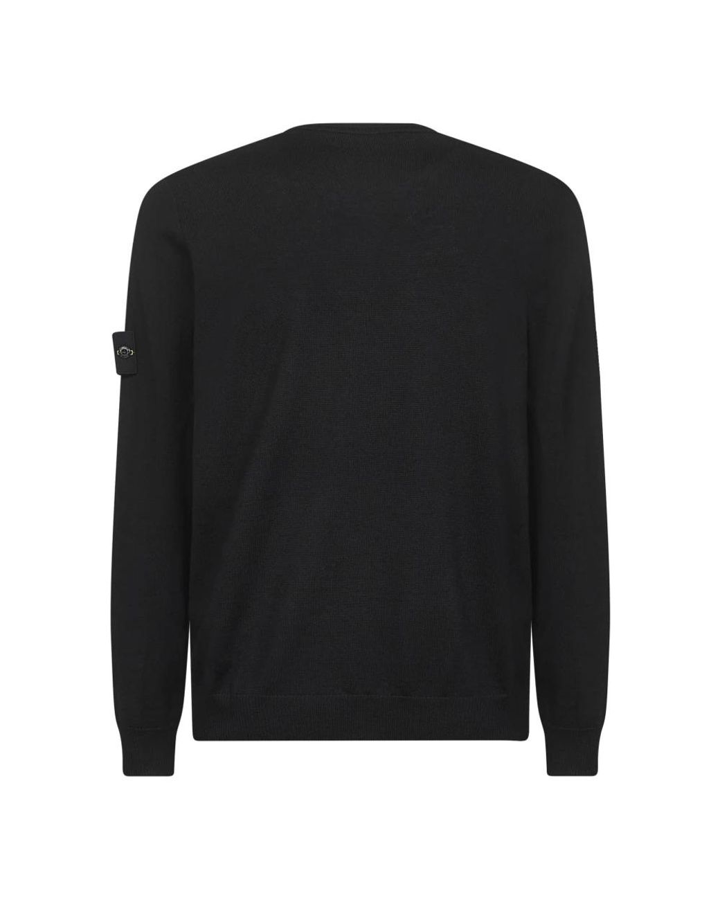 Stone Island Zwarte Wollen Trui Met Badge in het Black voor heren