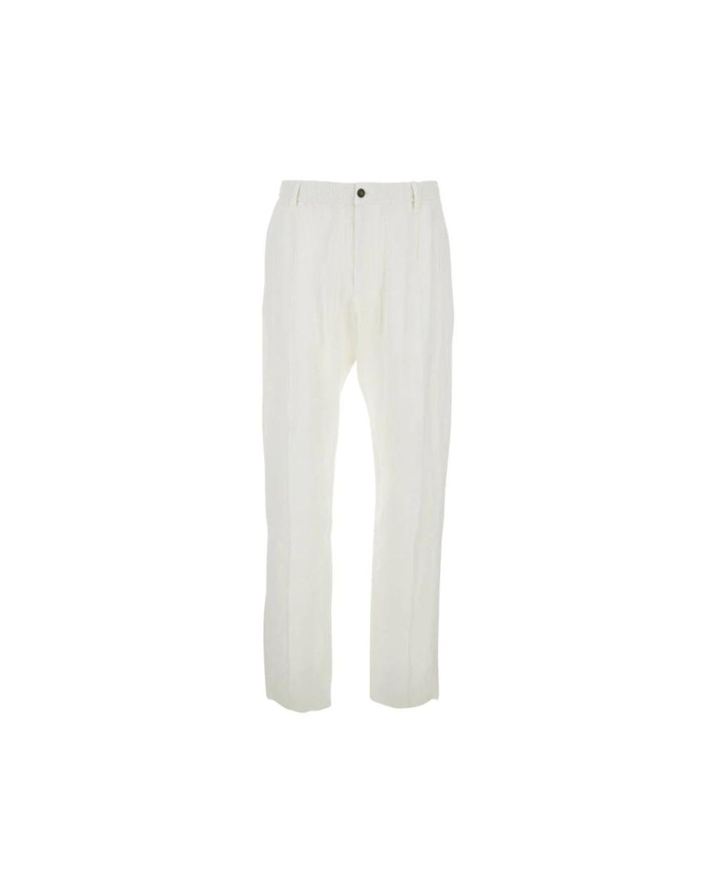 Emporio Armani White Straight Trousers for men