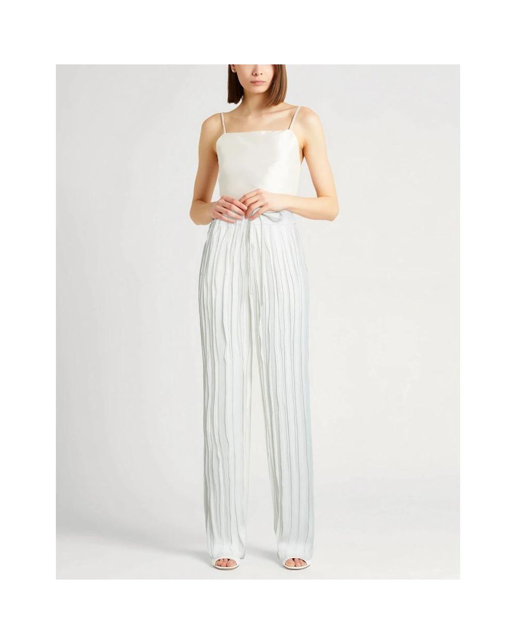 Alysi White Wide Trousers