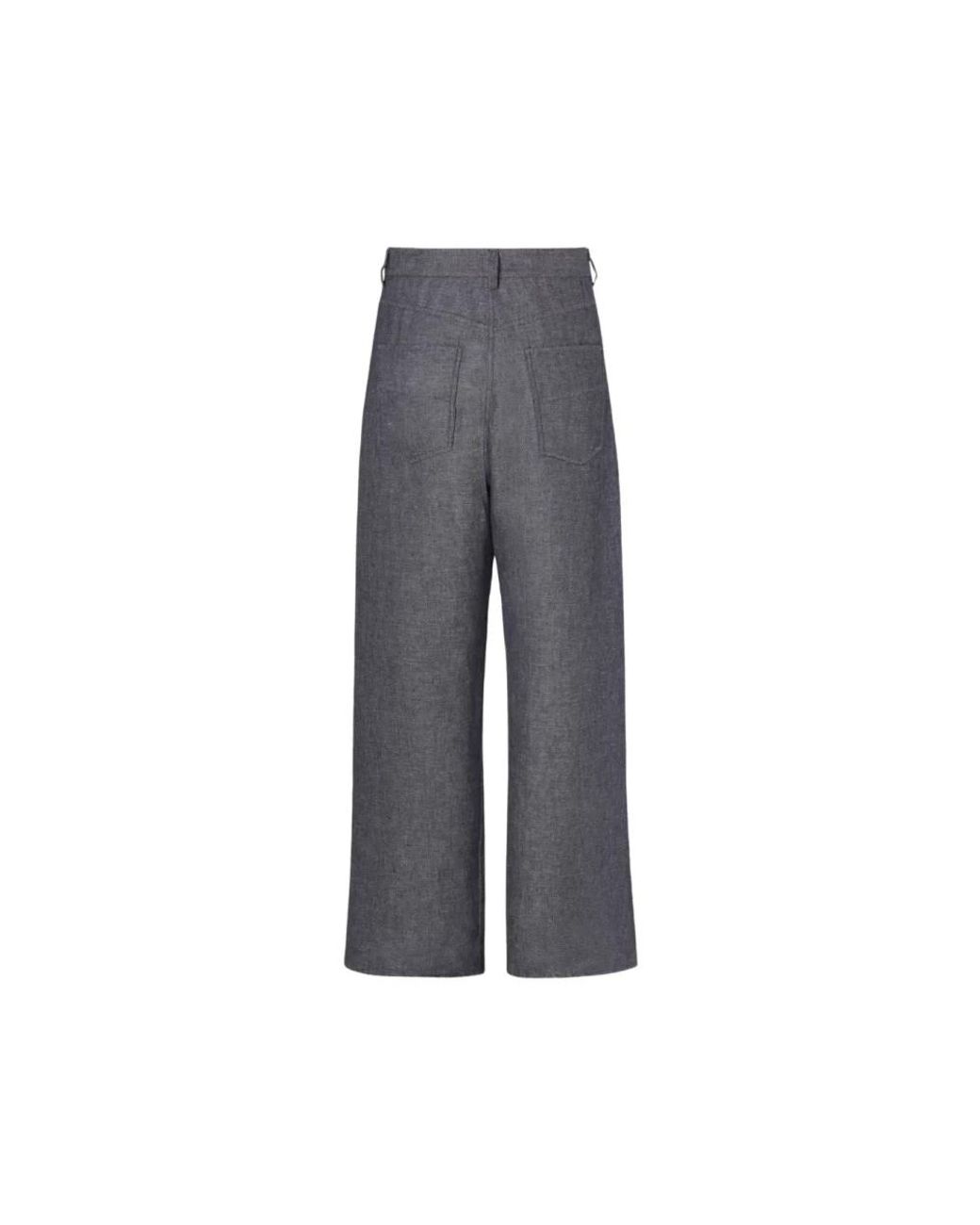 Fendi Gray Wide Trousers for men