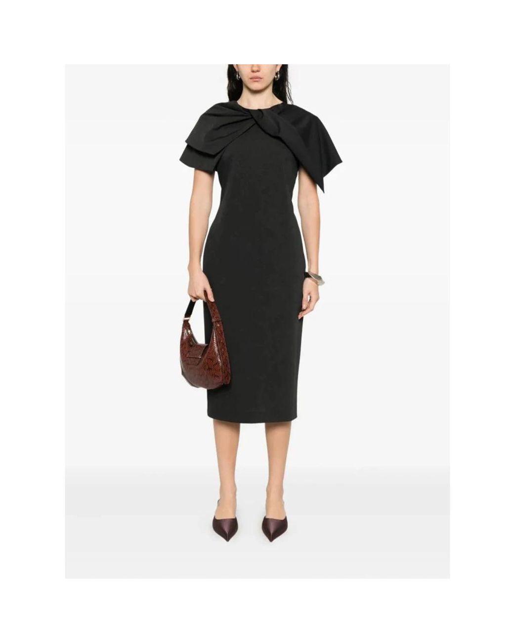 Alberta Ferretti Black Midi Dresses