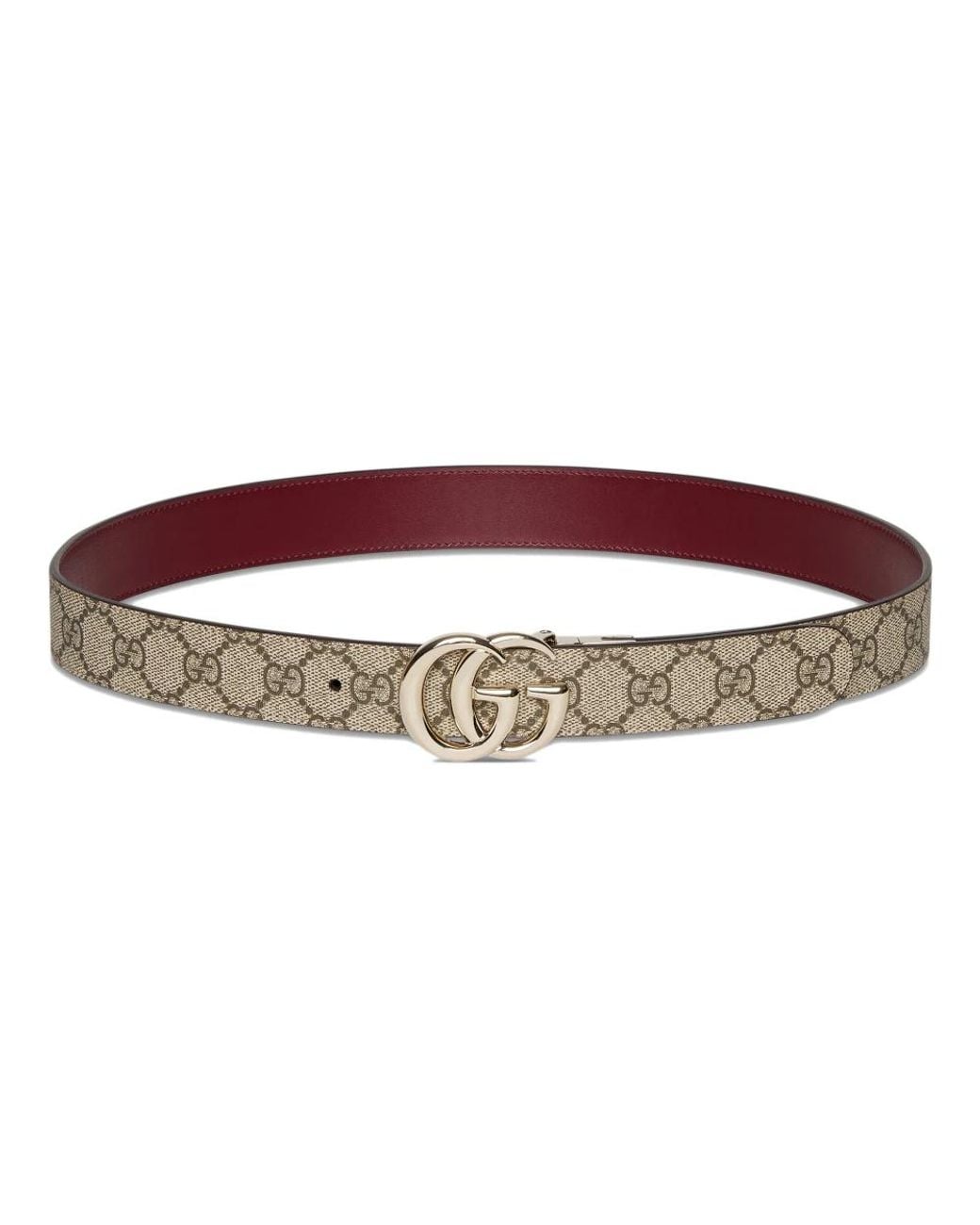 Gucci Red Reversible Gg Marmont Wide Belt, Size 100
