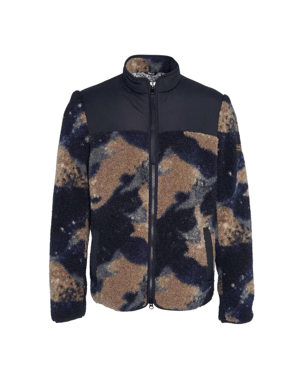 Barbour Hoodies & Sweatvesten ,Veelkleurig ,Polyester Camo Drafthouse Fleece Jas in het Blue voor heren