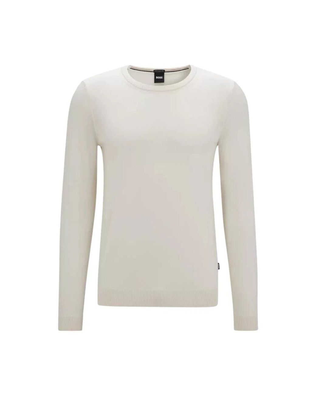 HUGO White Round-Neck Knitwear for men