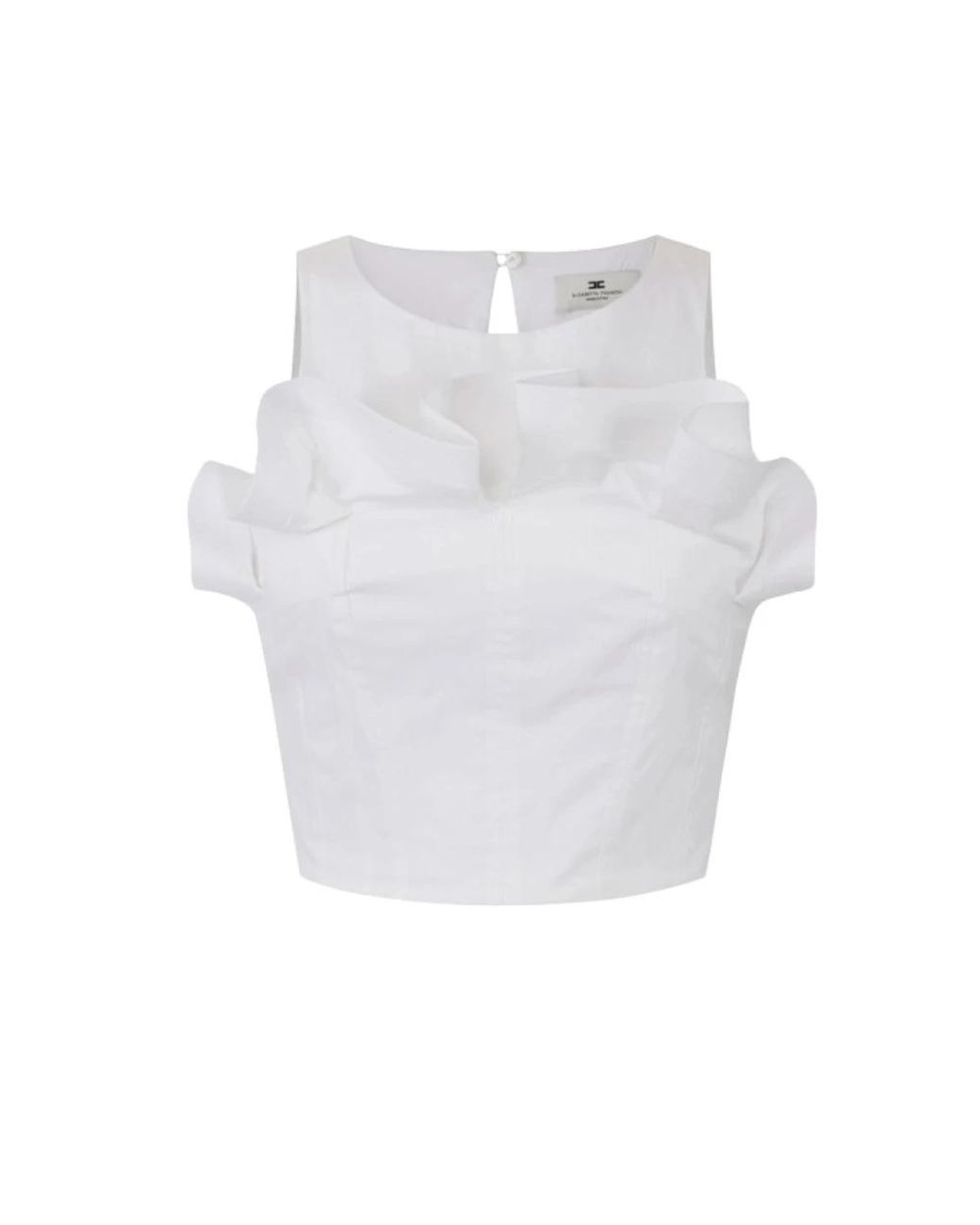 Elisabetta Franchi White Sleeveless Tops