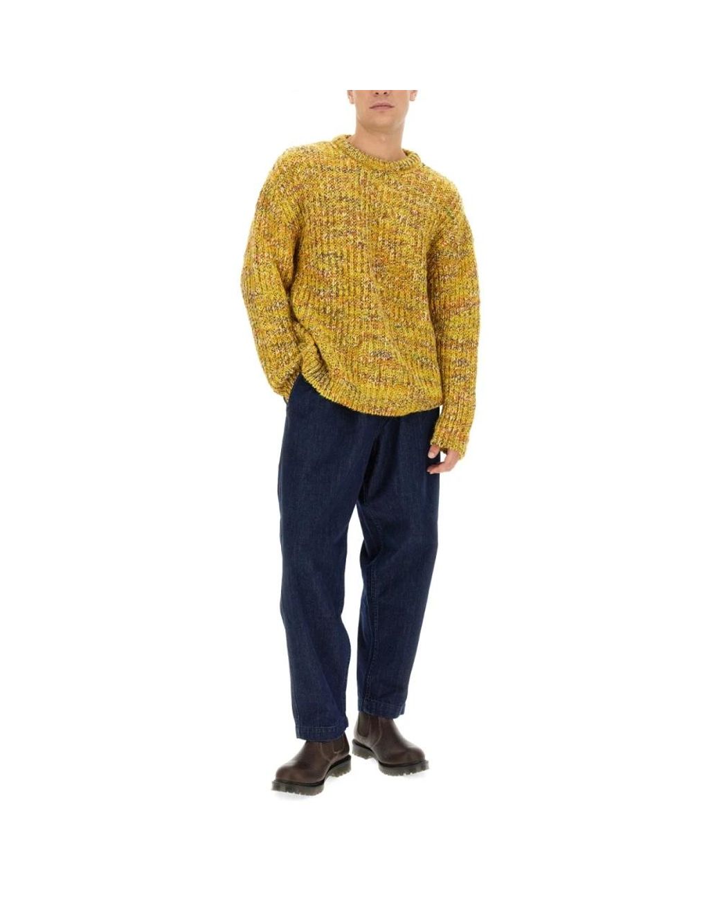 YMC Yellow Round-Neck Knitwear for men