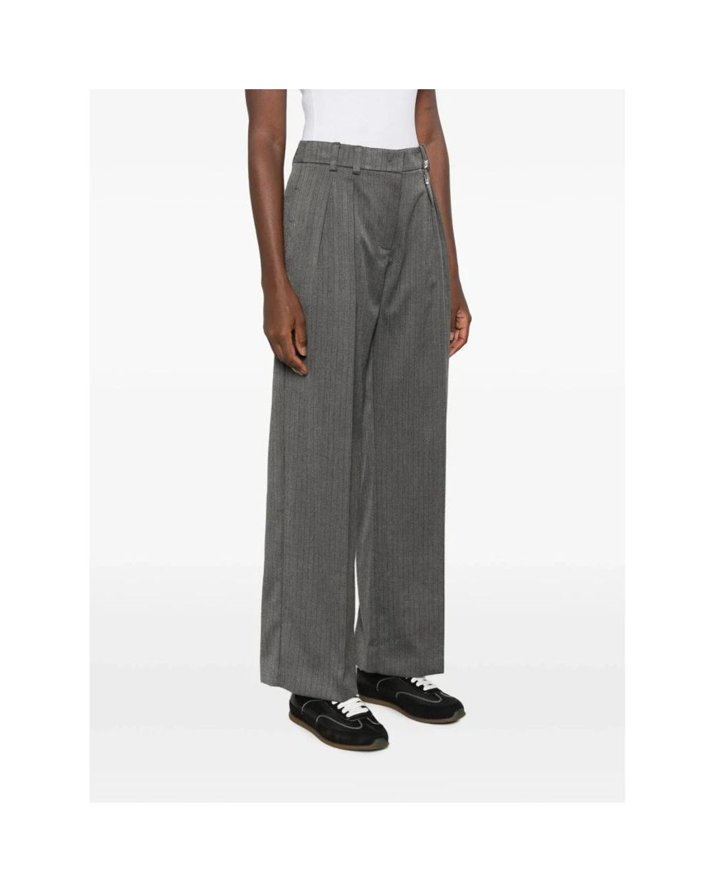 Patrizia Pepe Gray Wide Trousers