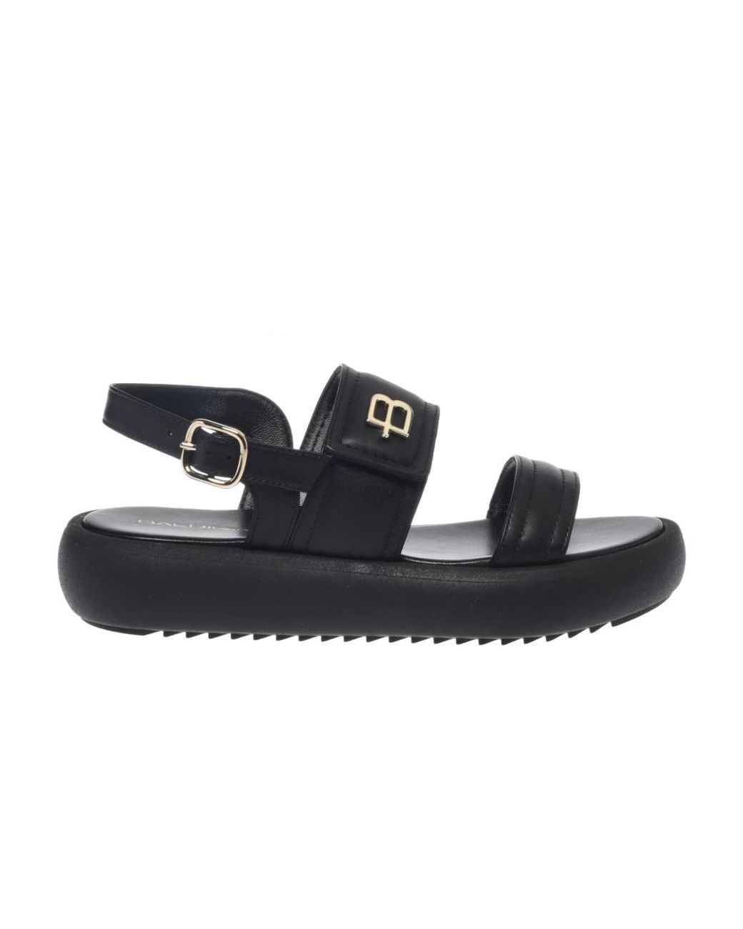 Baldinini Black Flat Sandals