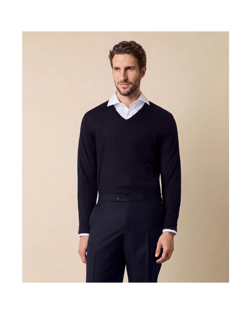 Brooks Brothers Blue V-Neck Knitwear for men