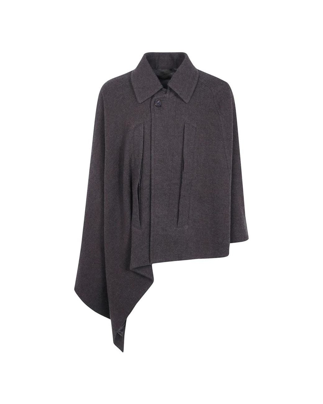 Ziggy Chen Speard Collar Poncho in het Blue voor heren