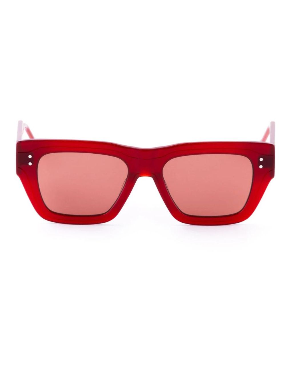 Thom Browne Accessoires ,Rood ,Acetate Rechthoekige Zonnebril in het Red