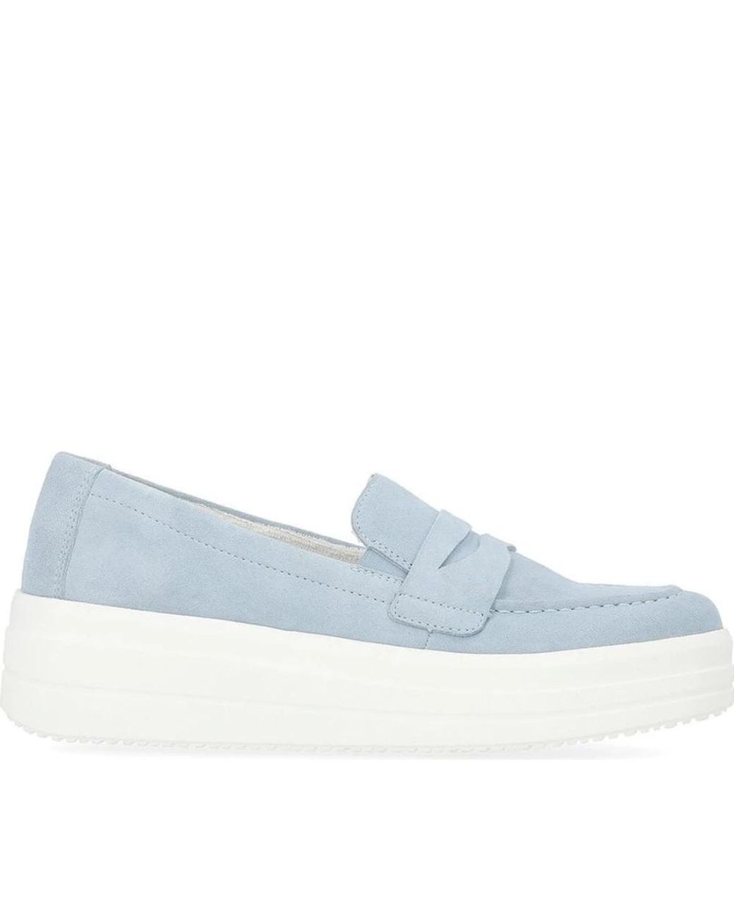 Remonte Schoenen ,Blauw ,Suède Blauwe Gesloten Loafers Voor Vrouwen in het Blue