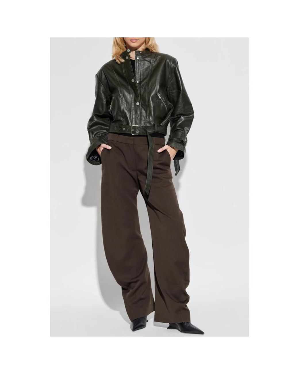 Leather Jackets Gestuz de color Green