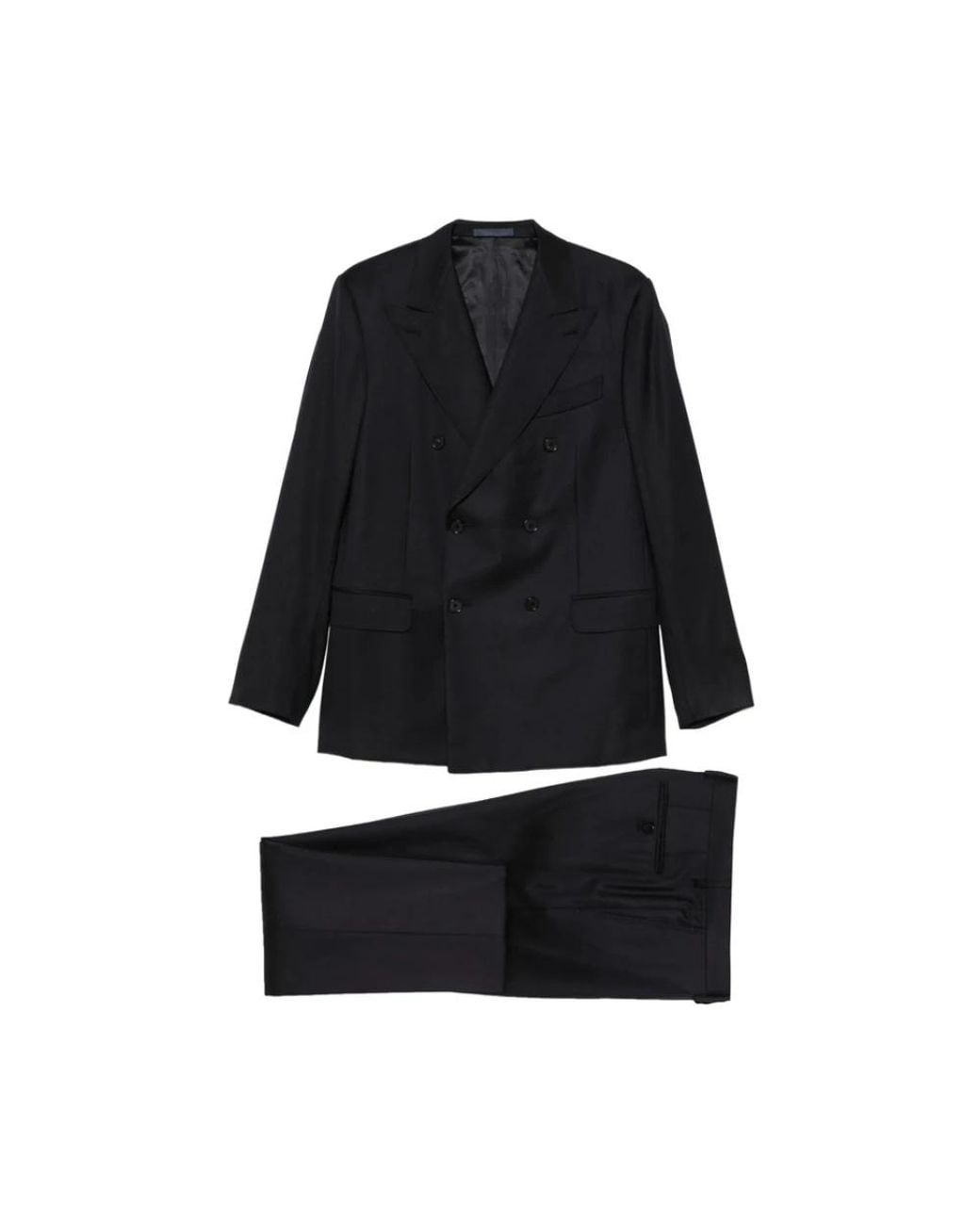 Caruso Black Double Breasted Suits for men