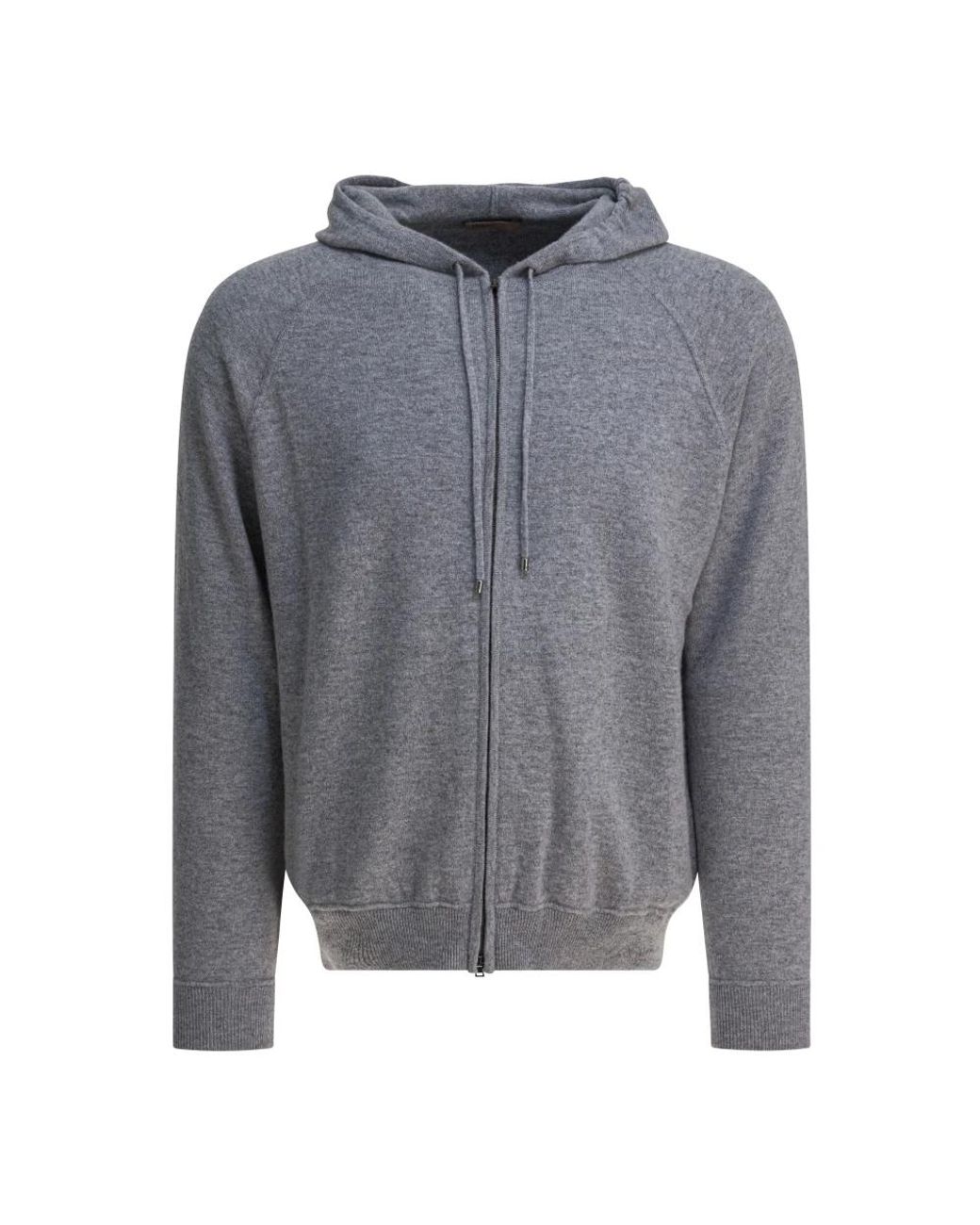 Herno Hoodies & Sweatvesten ,Grijs ,Gebreide Hoodie Met Volledige Rits in het Gray voor heren