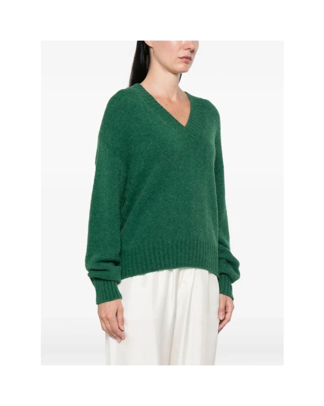Weekend by Maxmara Green V-Ausschnitt Strickpullover
