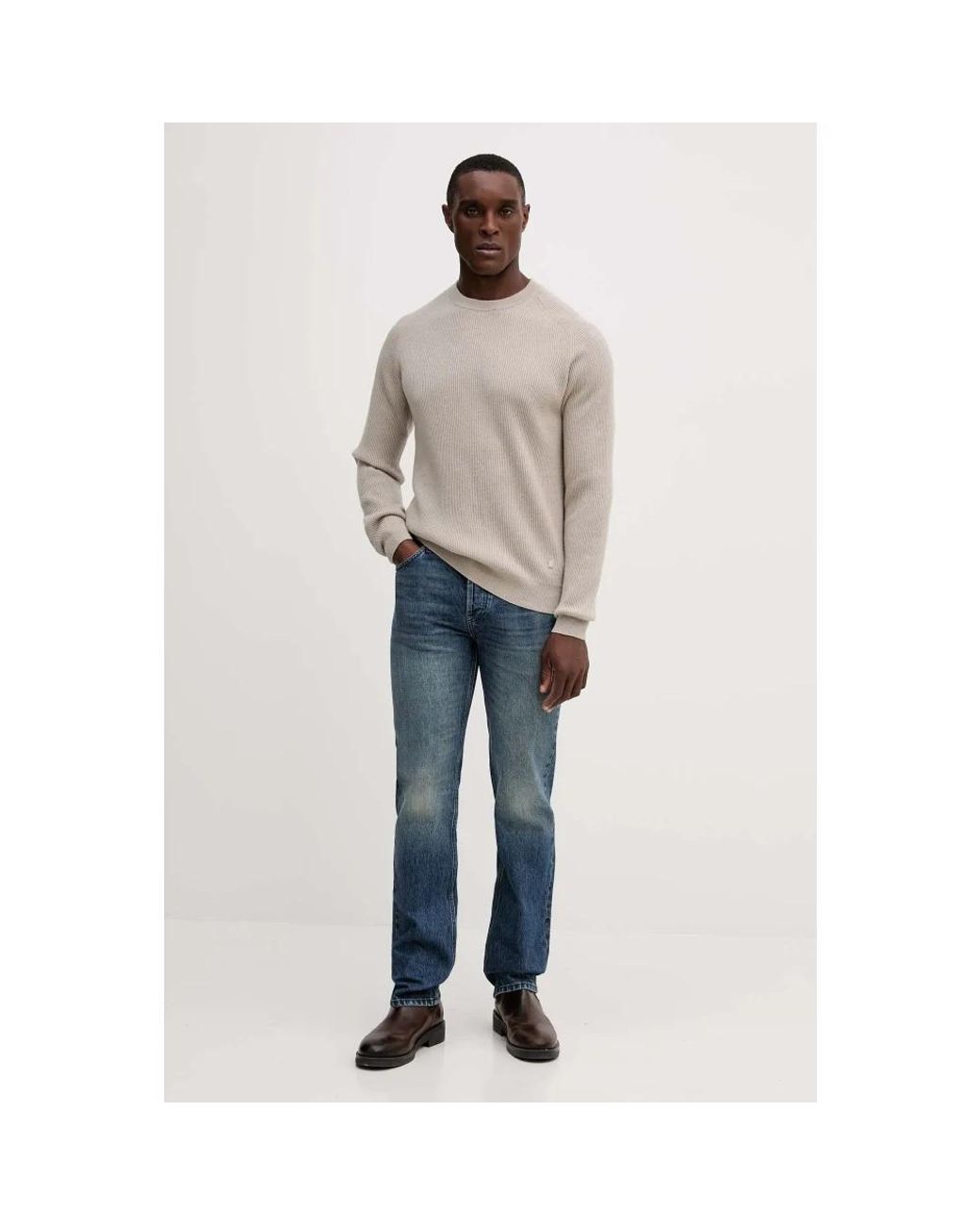 Liu Jo Rippstrick-Pullover in Natural für Herren