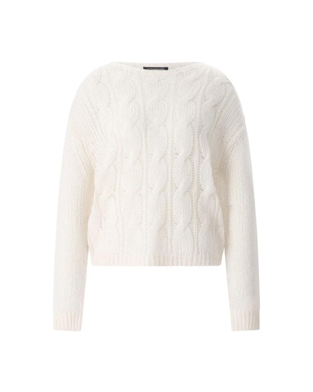 Round-Neck Knitwear Luisa Cerano en coloris White