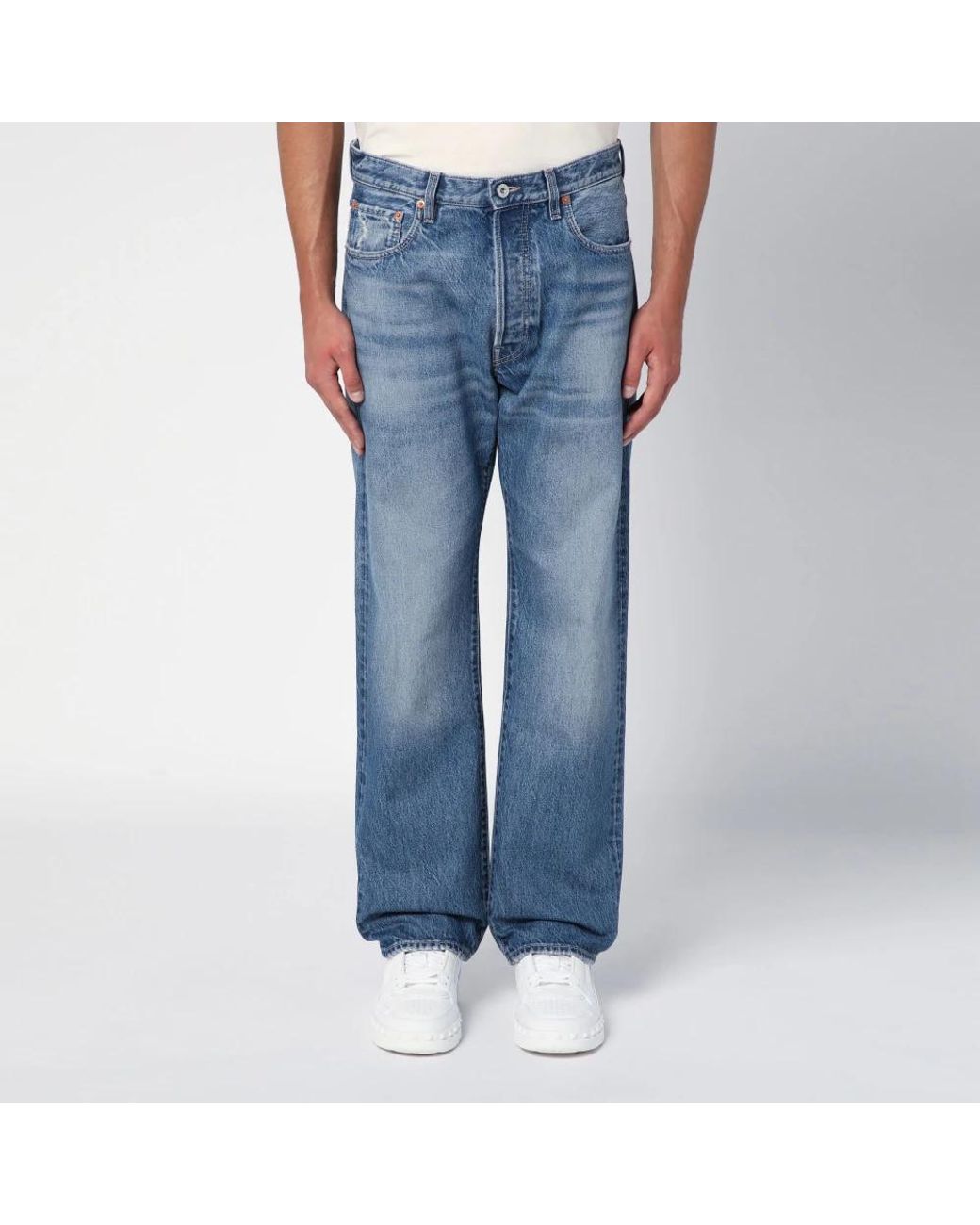 Valentino Blue Straight Fit Jeans for men