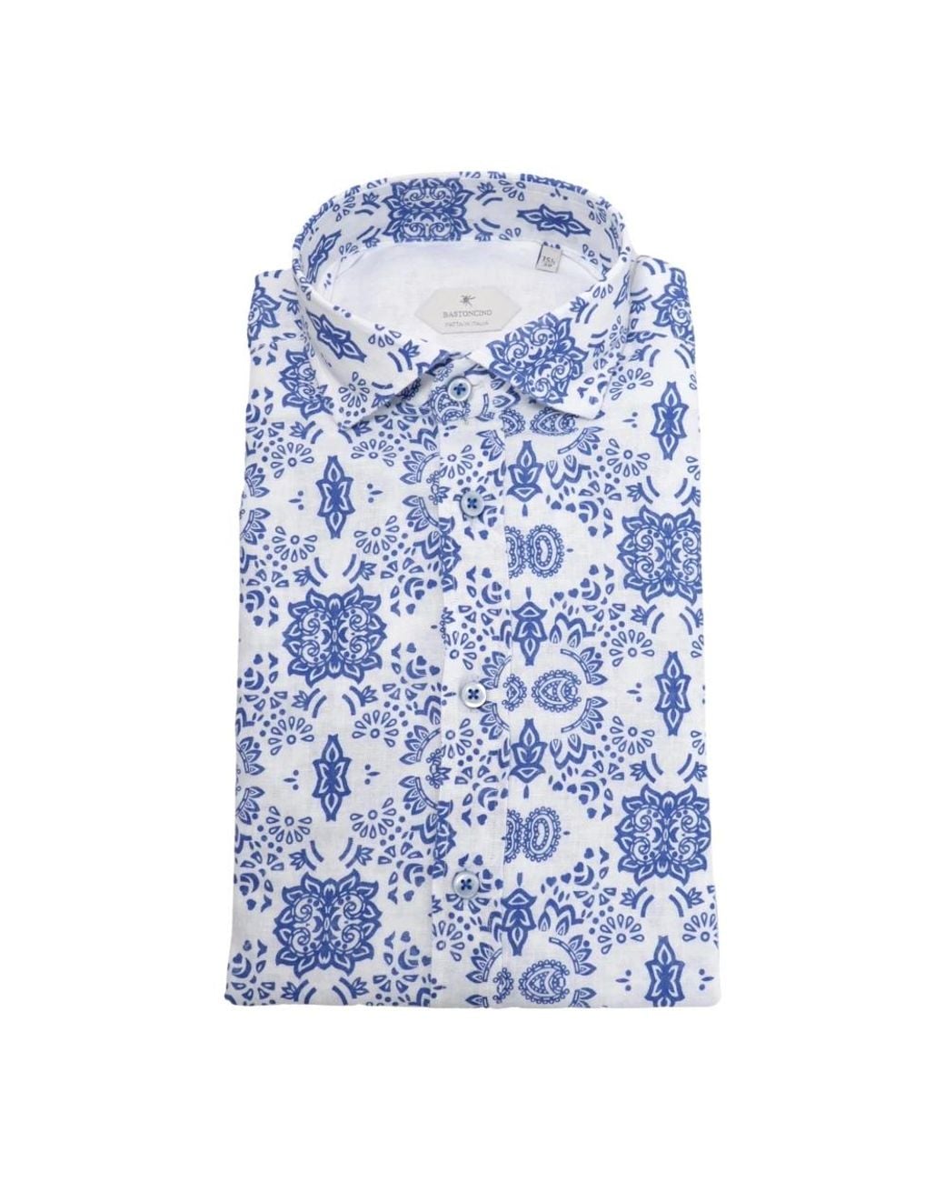 BASTONCINO Blue Casual Shirts for men