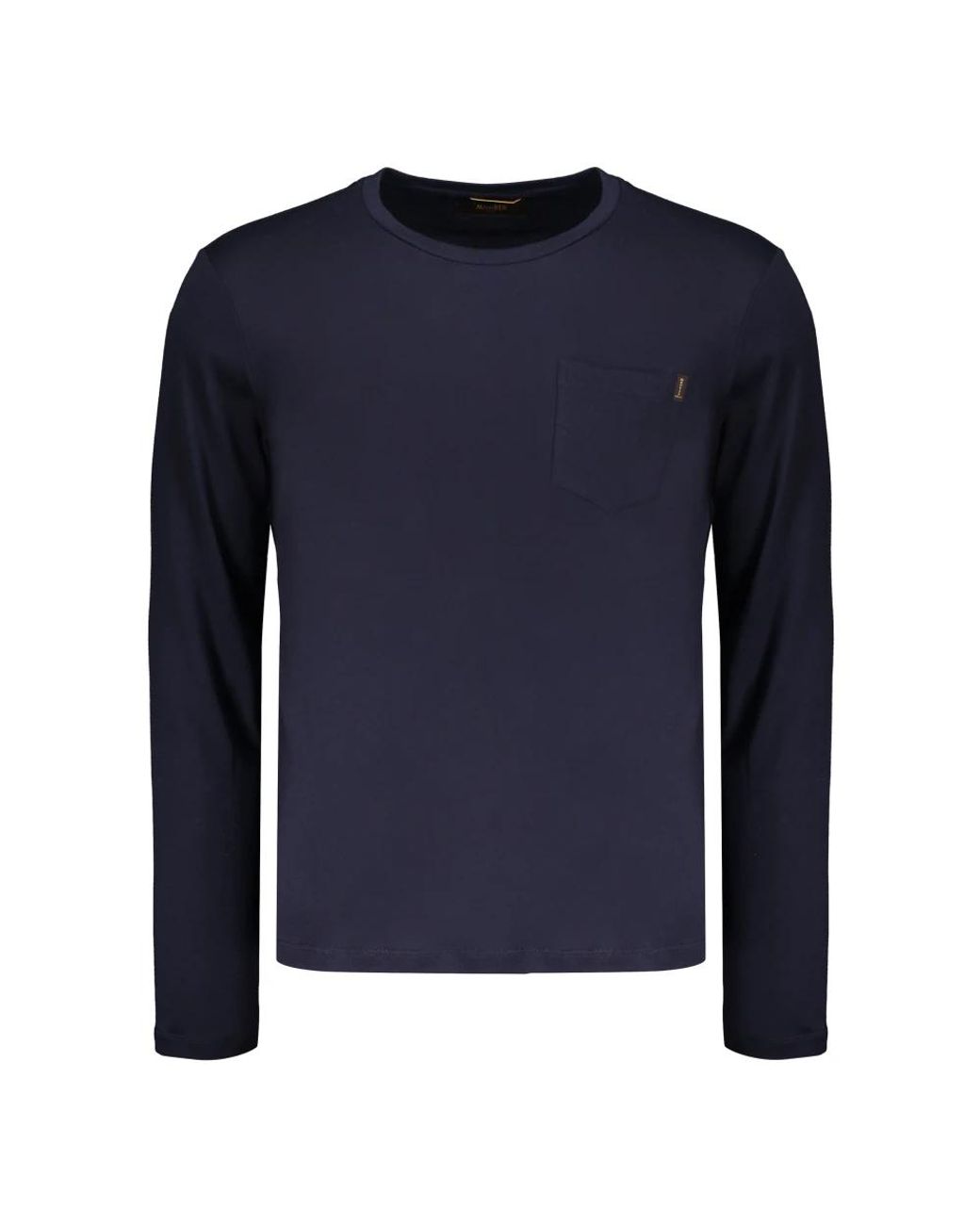 Moorer Blue Long Sleeve T-Shirts for men