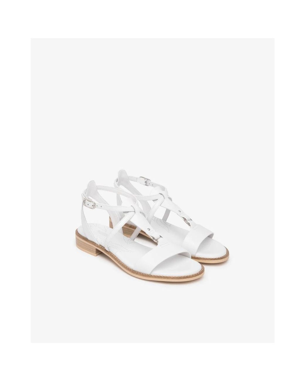 Nero Giardini White Flat Sandals