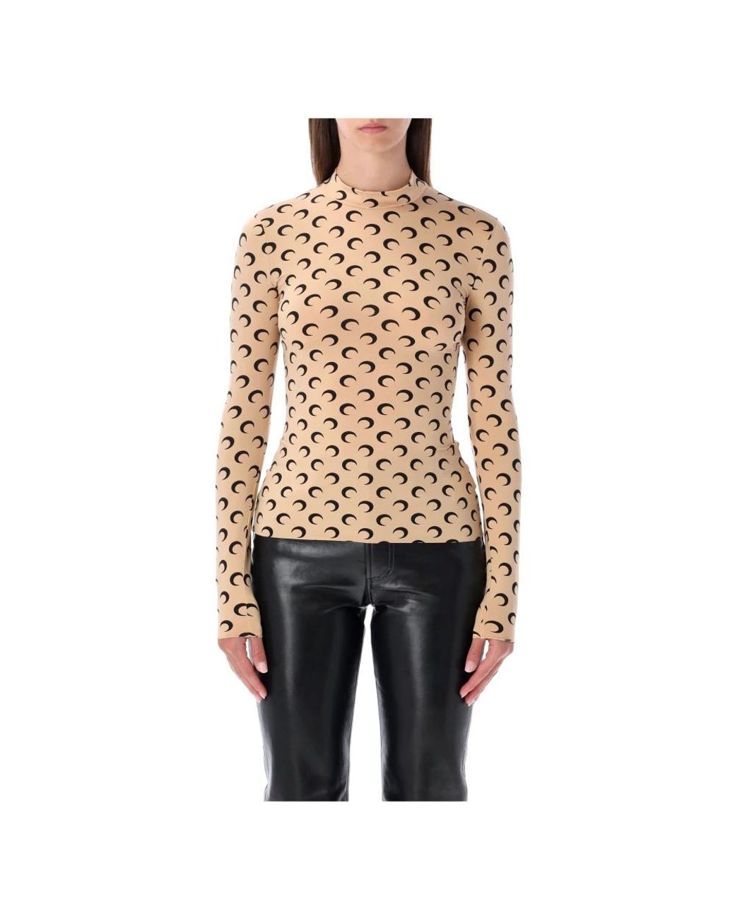 MARINE SERRE Natural Long Sleeve Tops