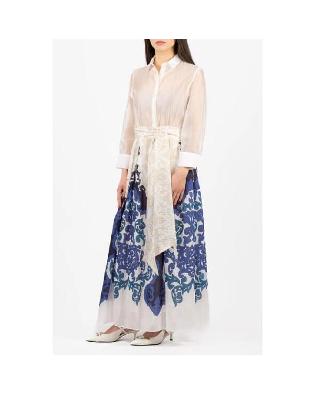Hanita Blue Shirt Dresses